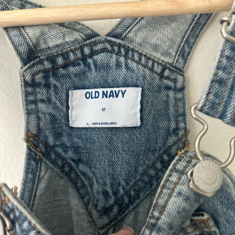 Old Navy 5T Girls Denim Light Blue Kids Overalls Shorts Shortalls